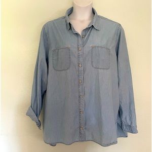 Fresh Produce 2X Shirt XXL 56” bust Long Sleeve Button Down